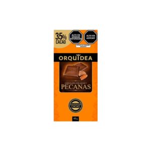 CHOCOLATE CON LECHE Y PECANA  35% CACAO X 90GR ORQUIDEA