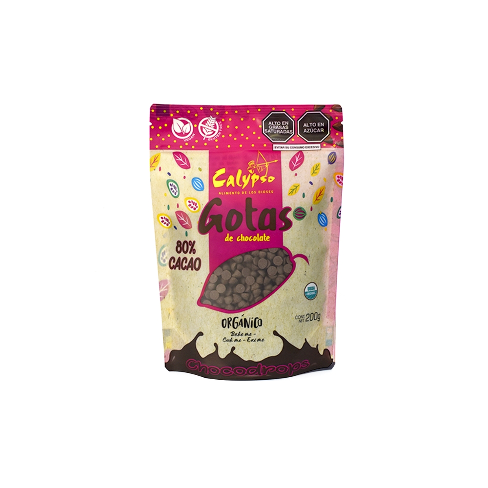 CHISPAS DE CHOCOLATE 80% CACAO DOYPACK 200G CALYPSO
