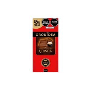 CHOCOLATE CON LECHE Y QUINUA  45% CACAO X 45GR ORQUIDEA