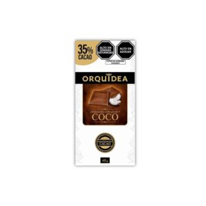 CHOCOLATE DE LECHE Y COCO 35% CACAO X 45GR ORQUIDEA