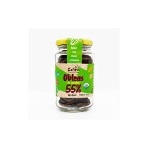 OBLEAS DE CHOCOLATES 55% DE CACAO VIDRIO 200GR CALYPSO