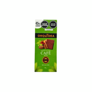 CHOCOLATE CON LECHE Y CAFÉ 45% CACAO X 45GR ORQUIDEA