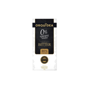 CHOCOLATE BITTER 80% CACAO SIN AZUCAR X 45GR ORQUIDEA