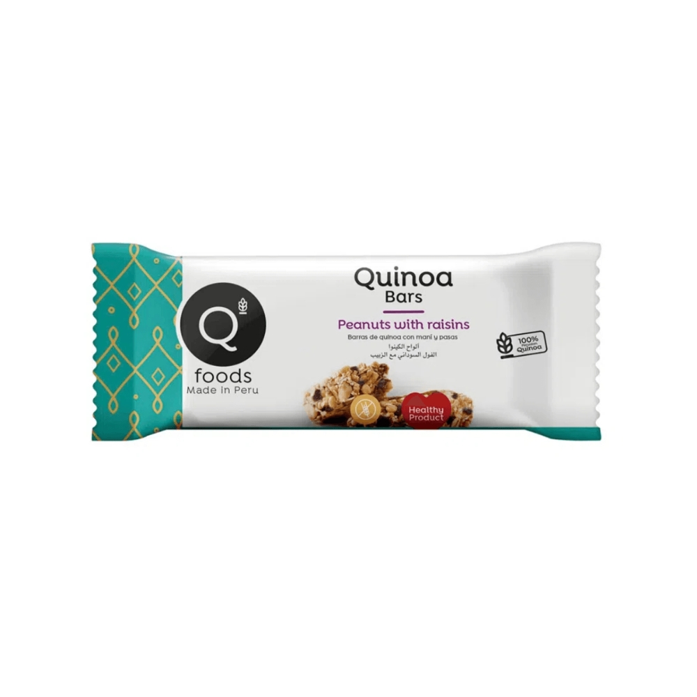 FOODS BARRA DE QUINOA CON MANI Y PASAS GLUTEN FREE 30GR