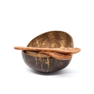 BOLW  DE CASCARA DE COCO CON CUCHARA DE BAMBU PACK DE PIEZAS