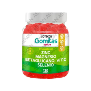 GOMITAS SOTTCOR ZINC, MAGNESIO, BETAGLUCANO, VIT.C Y SELENIO X 130 GOMITAS ADULTOS